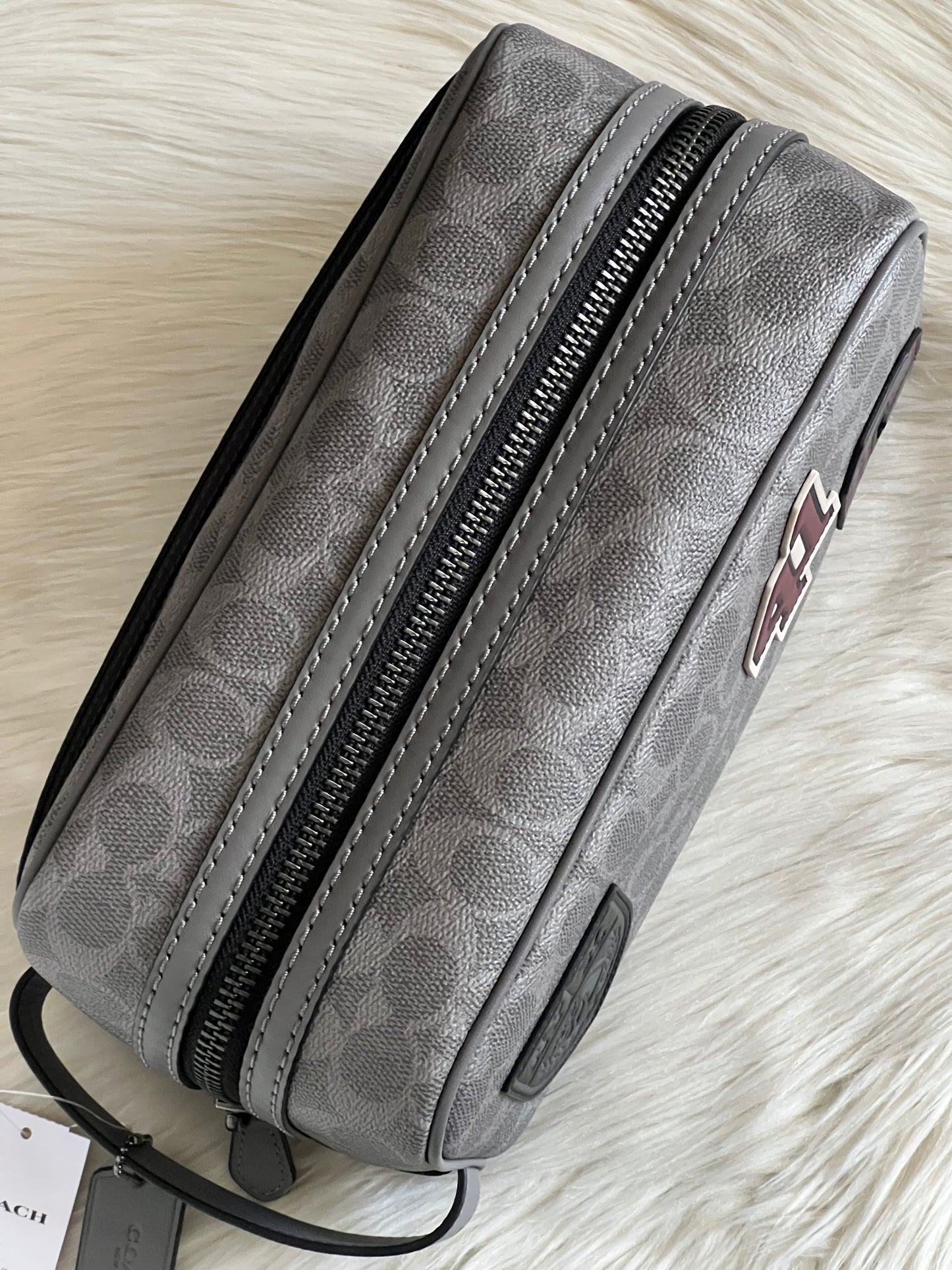 Coach Large Travel Kit In Signature Canvas With Patches