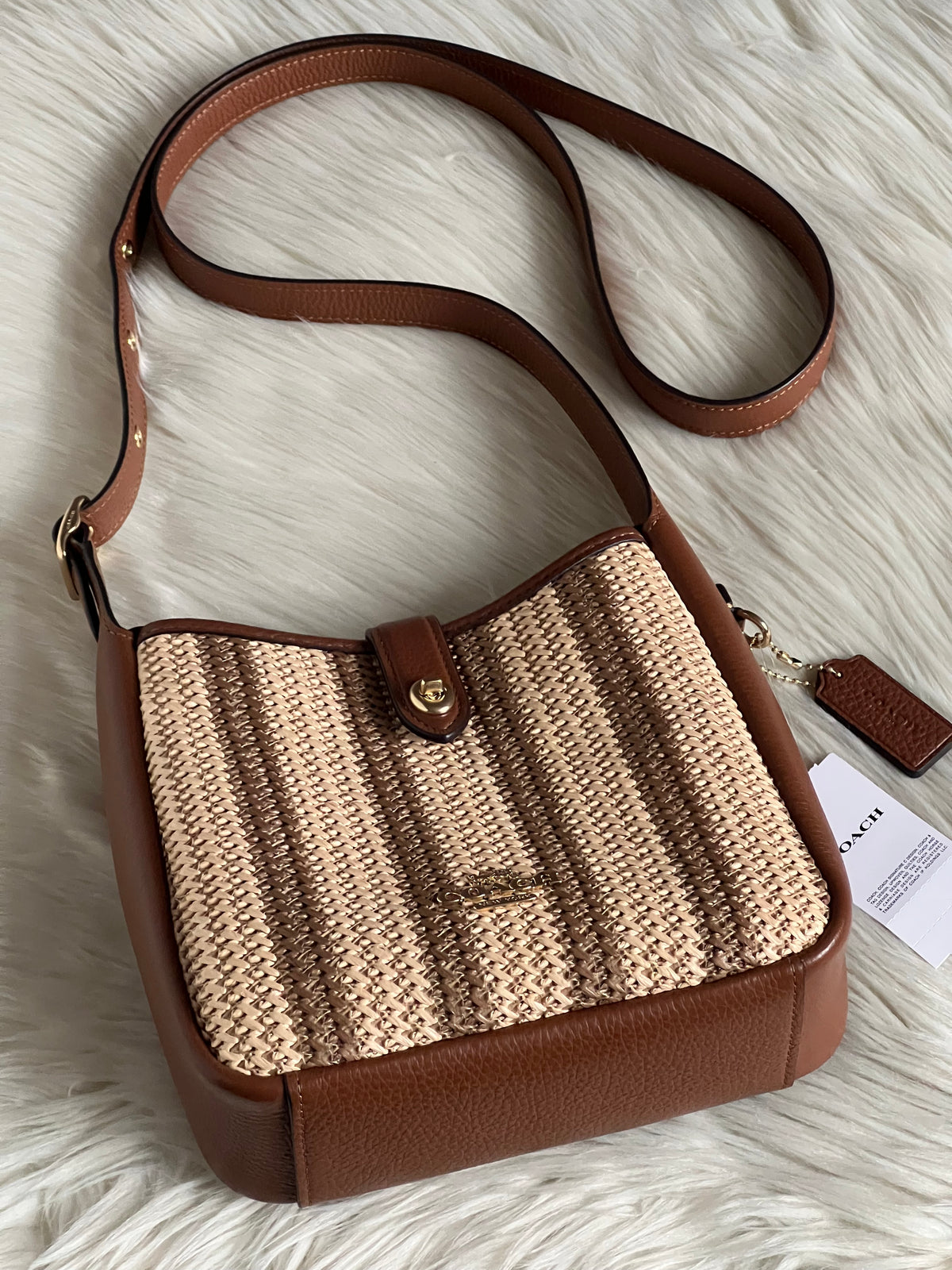 Coach Hadley Mini Crossbody Bag In Straw