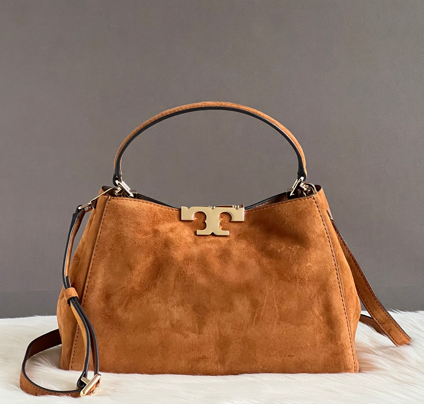 Tory Burch Medium Eleanor Soft Suede Satchel