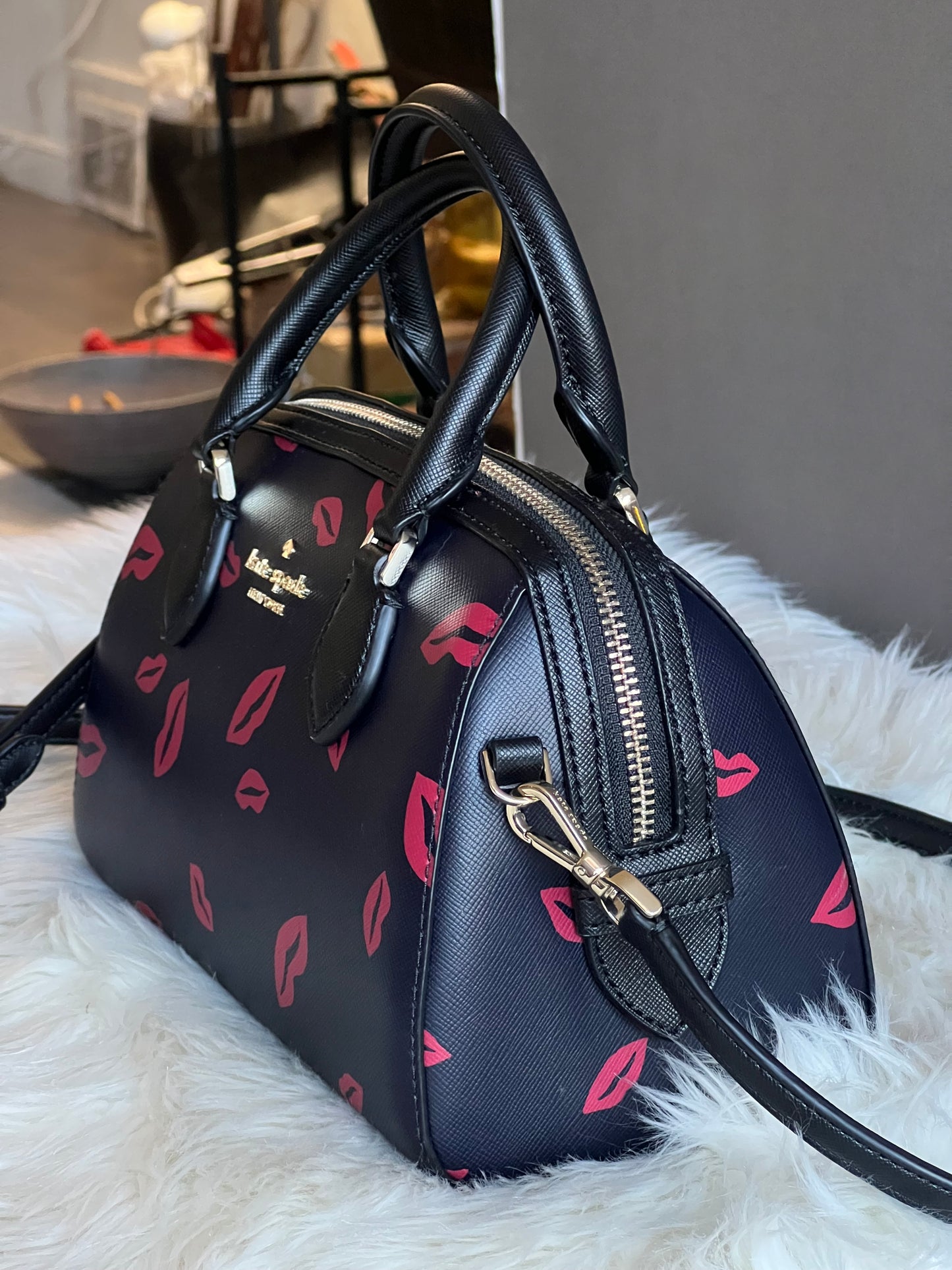 Kate Spade Madison Lip Toss Duffle Crossbody