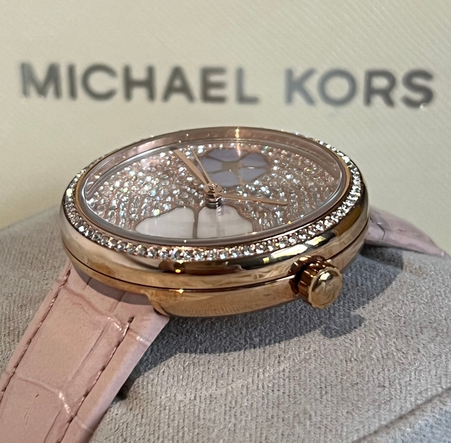 Michael Kors Women’s Courtney Crystal Rose-Gold Dial Watch