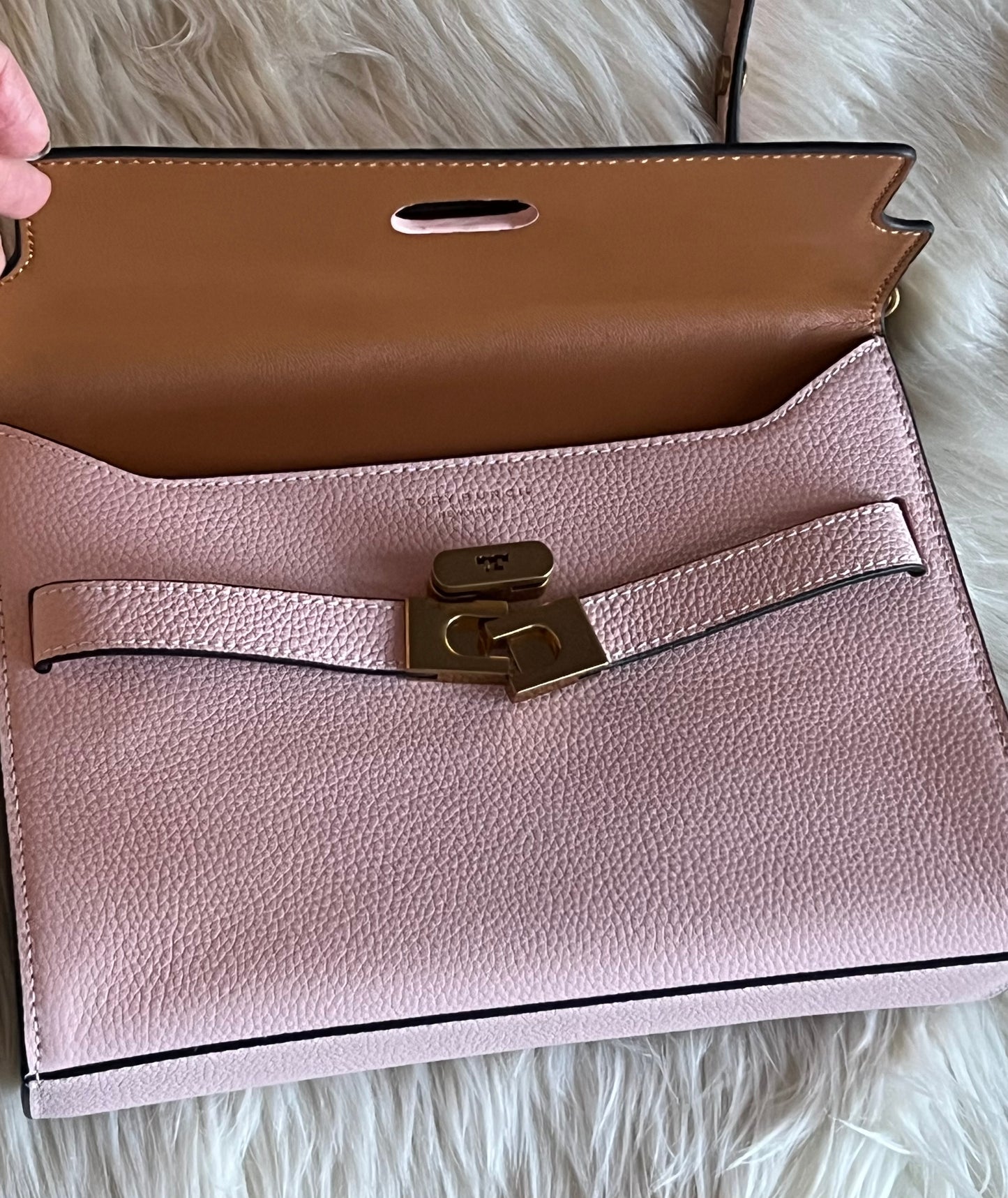 Tory Burch Lee Radziwill Pebbled Shoulder Bag