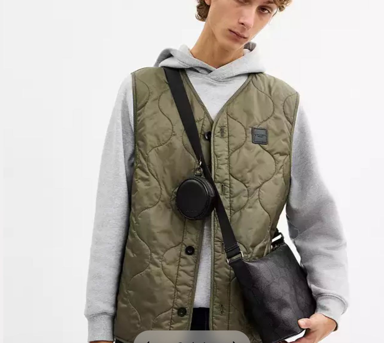 Coach Small Finn Crossbody Bag with Pouch in Maxi Signature Canvas