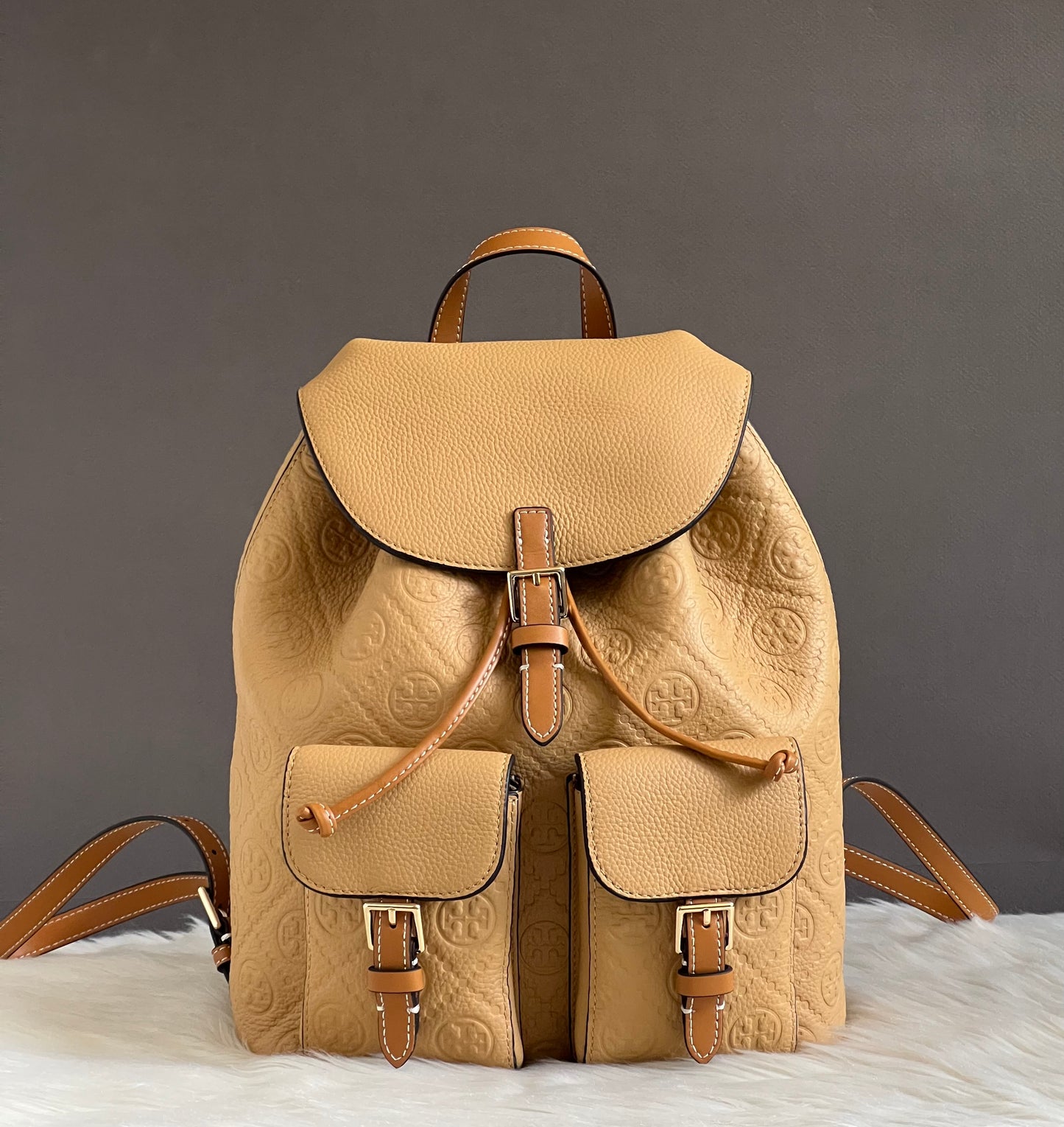Tory Burch T Monogram Pebbled Backpack