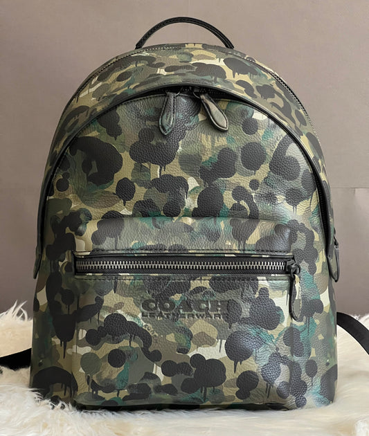 Coach Charter Backpack with Camo Print