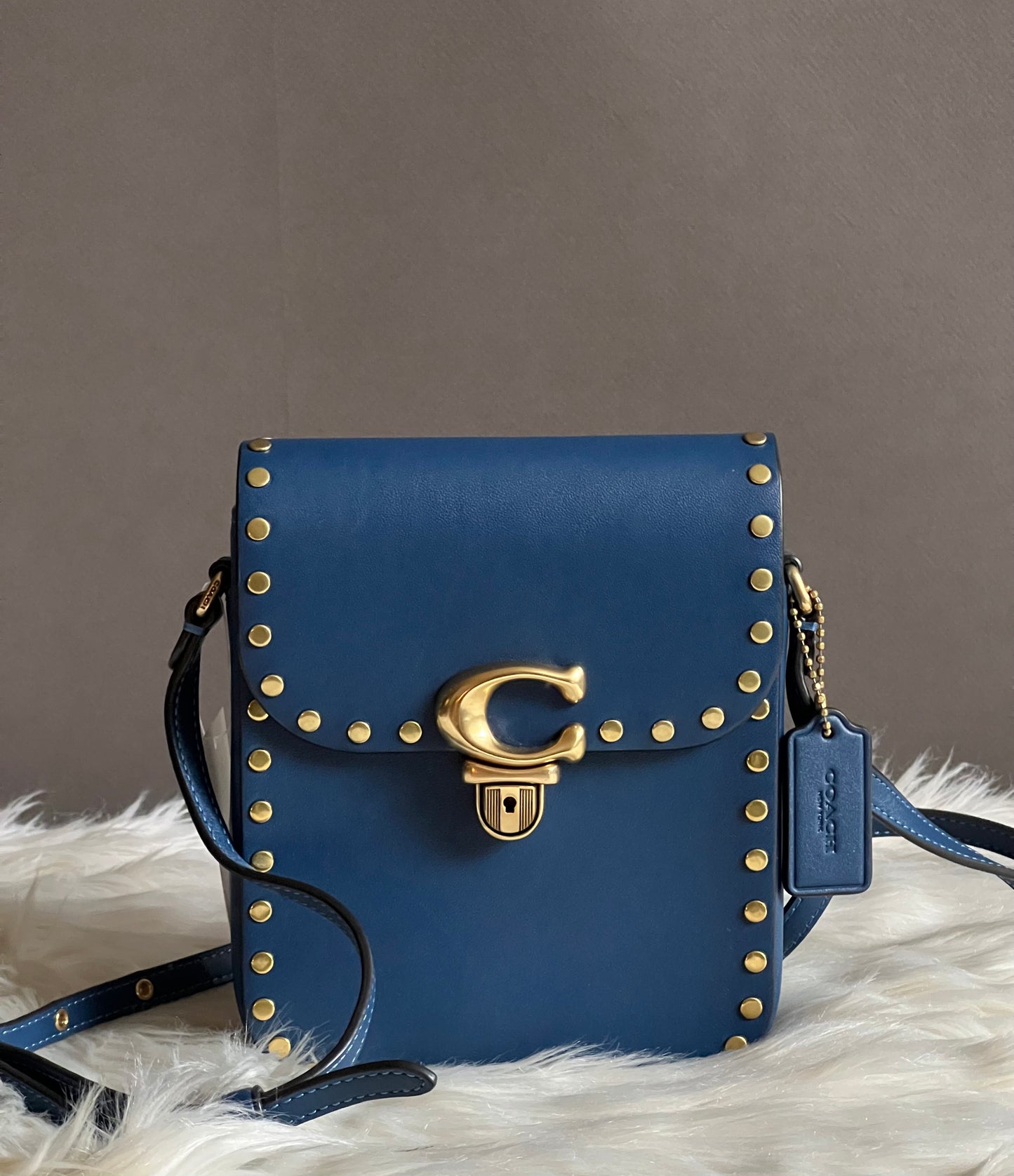 Coach Tall Studio Crossbody with Rivets