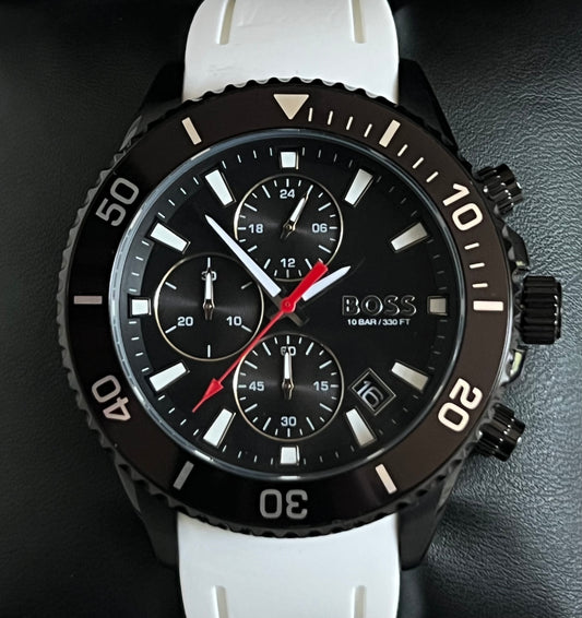 Hugo Boss Men’s Admiral Chronograph White Rubber Watch