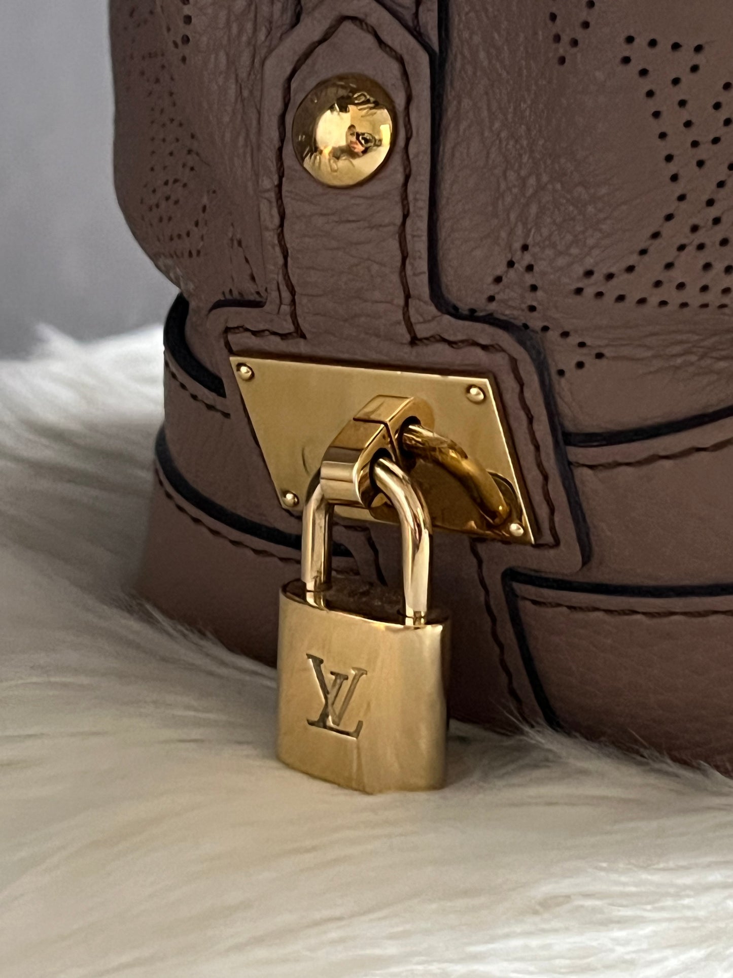 Louis Vuitton Taupe Poudre Mahina Stellar PM Bag