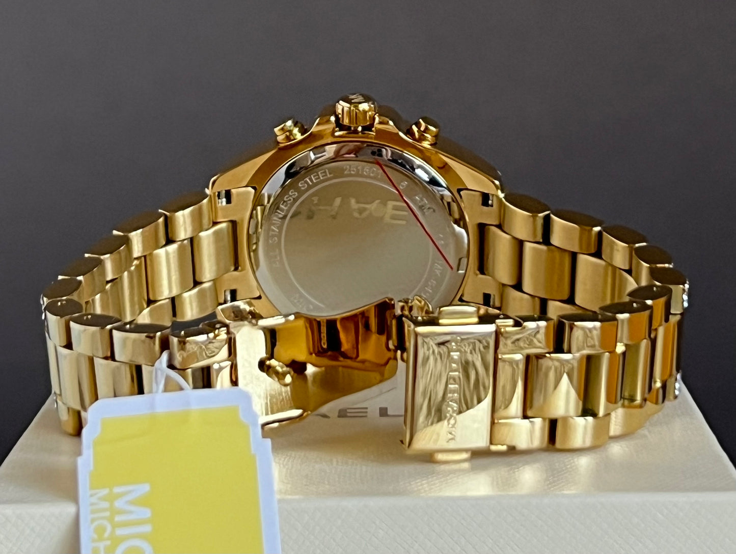 Michael Kors Women’s Mini Bradshaw Gold Dial Crystal Pavé Watch