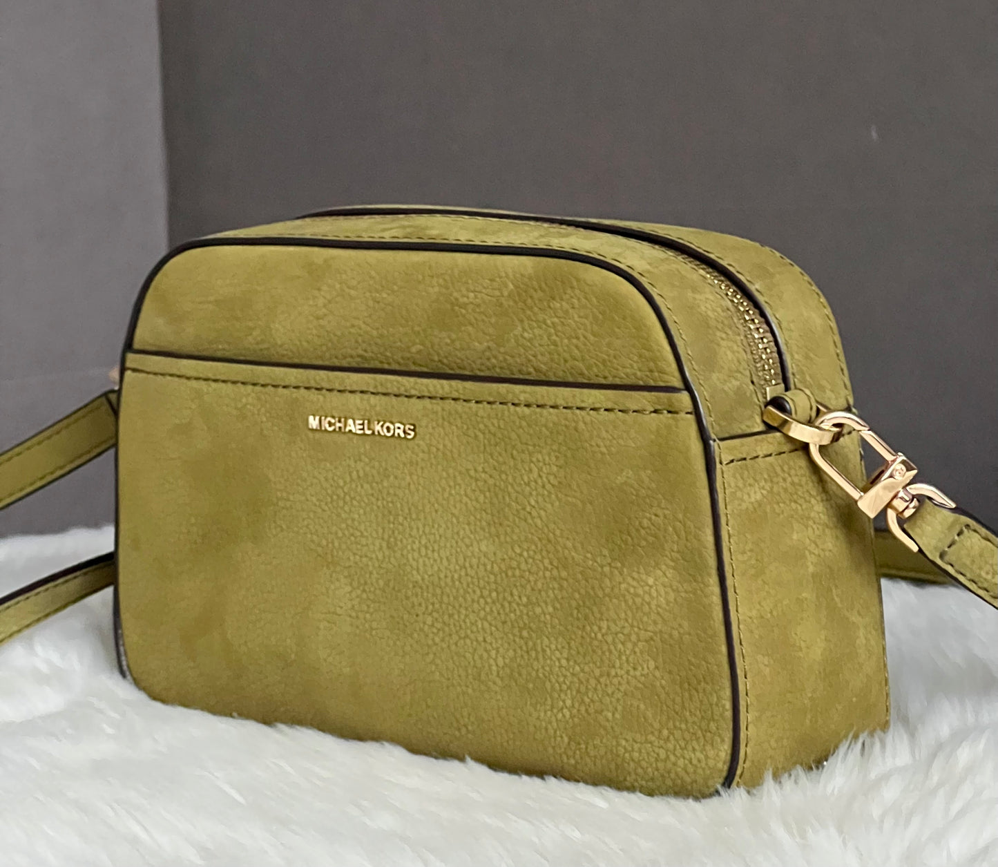 Michael Kors Jet Set Small Nubuck Camera Crossbody Bag