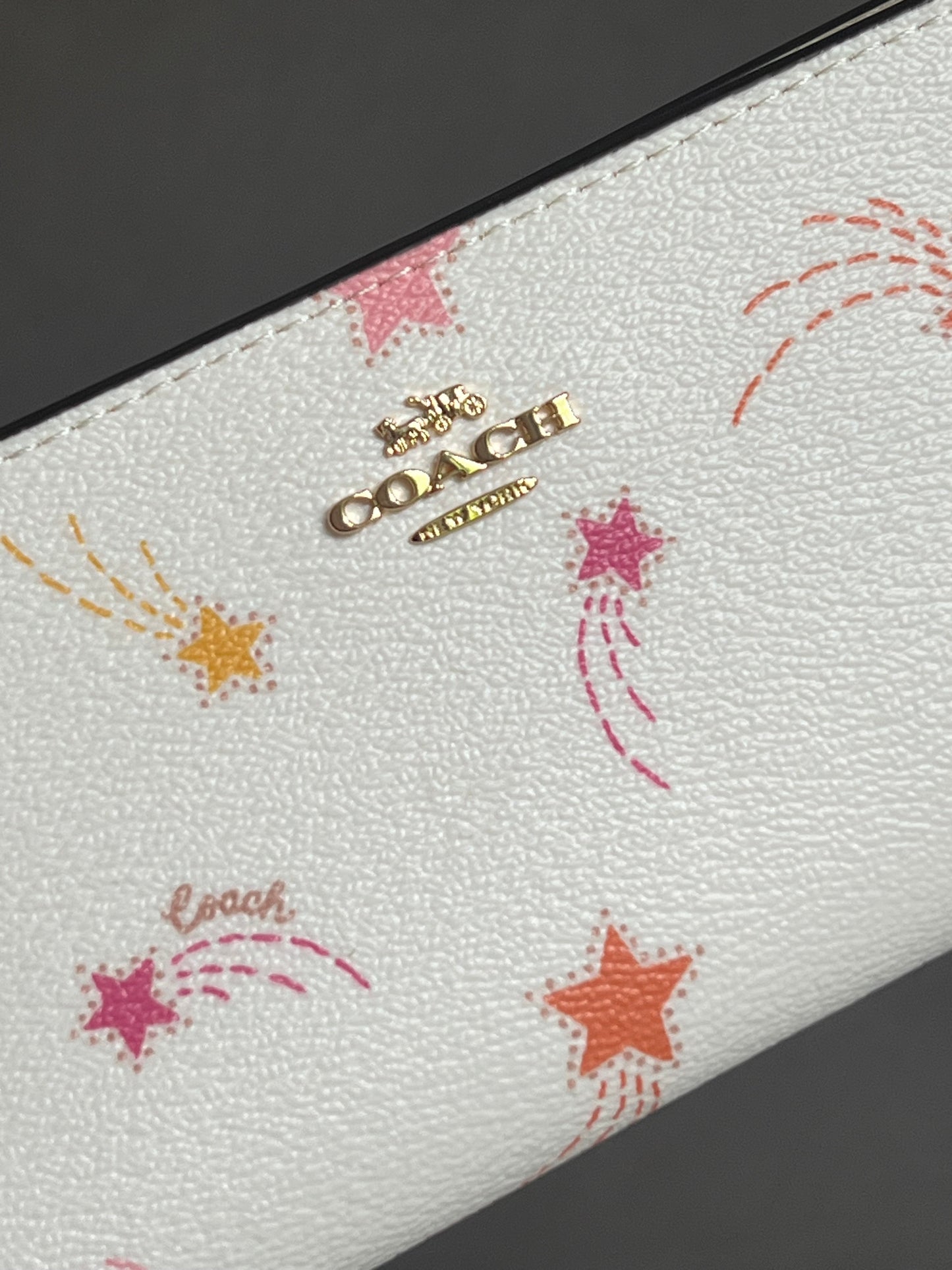 Coach Slim Zip Wallet With Shooting Star Print