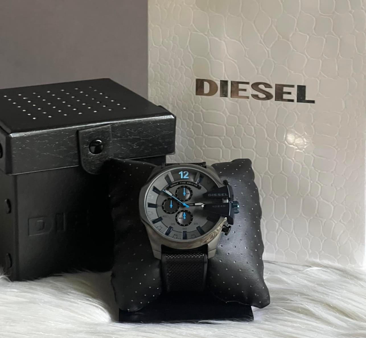 Diesel Mega Chief Black and Grey Nylon Watch