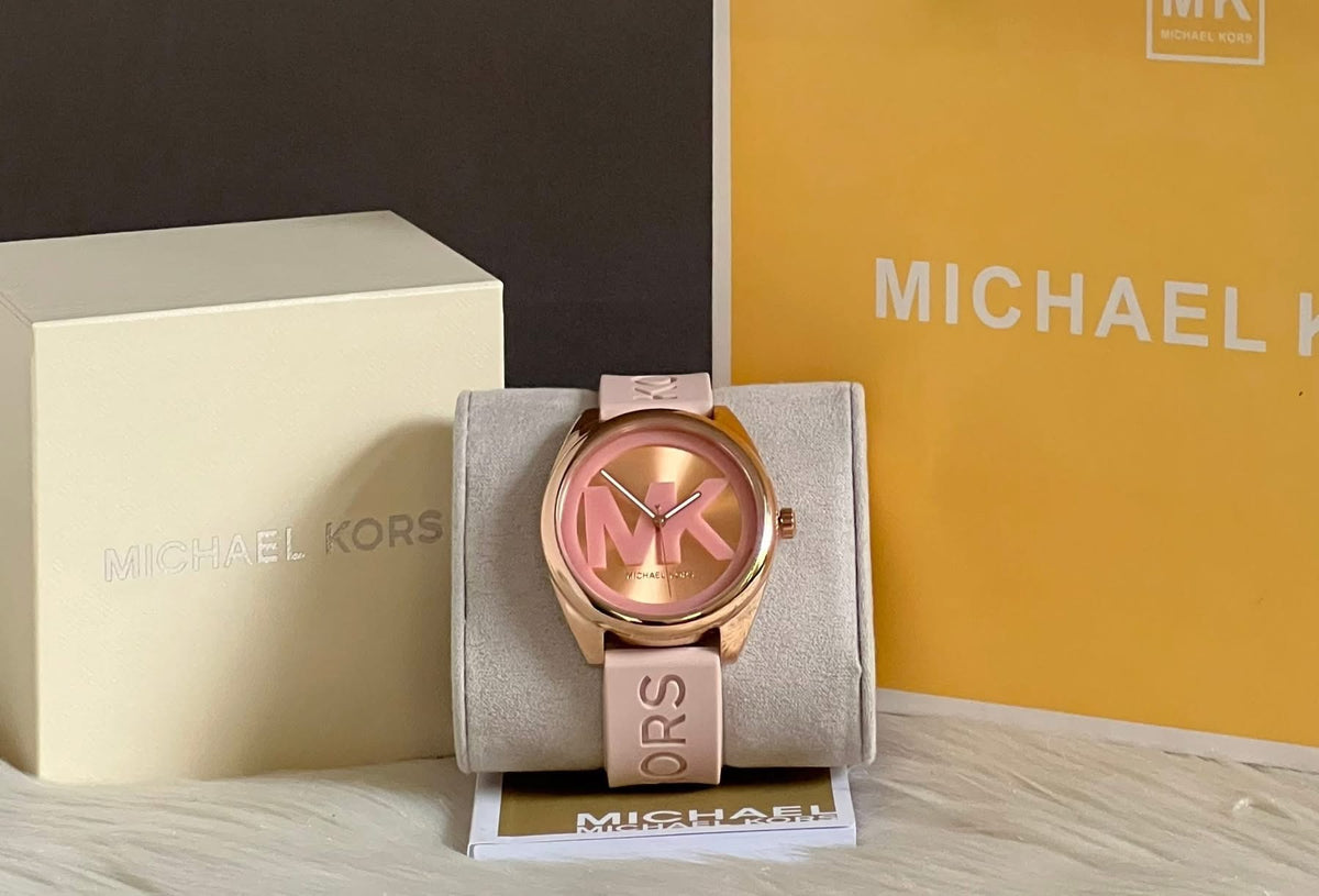 Michael Women’s Kors Janelle Three-Hand Pink Silicone Watch