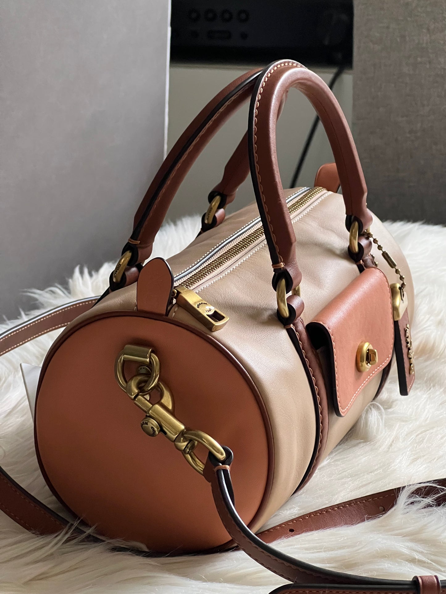 Coach Barrel Bag in Colorblock