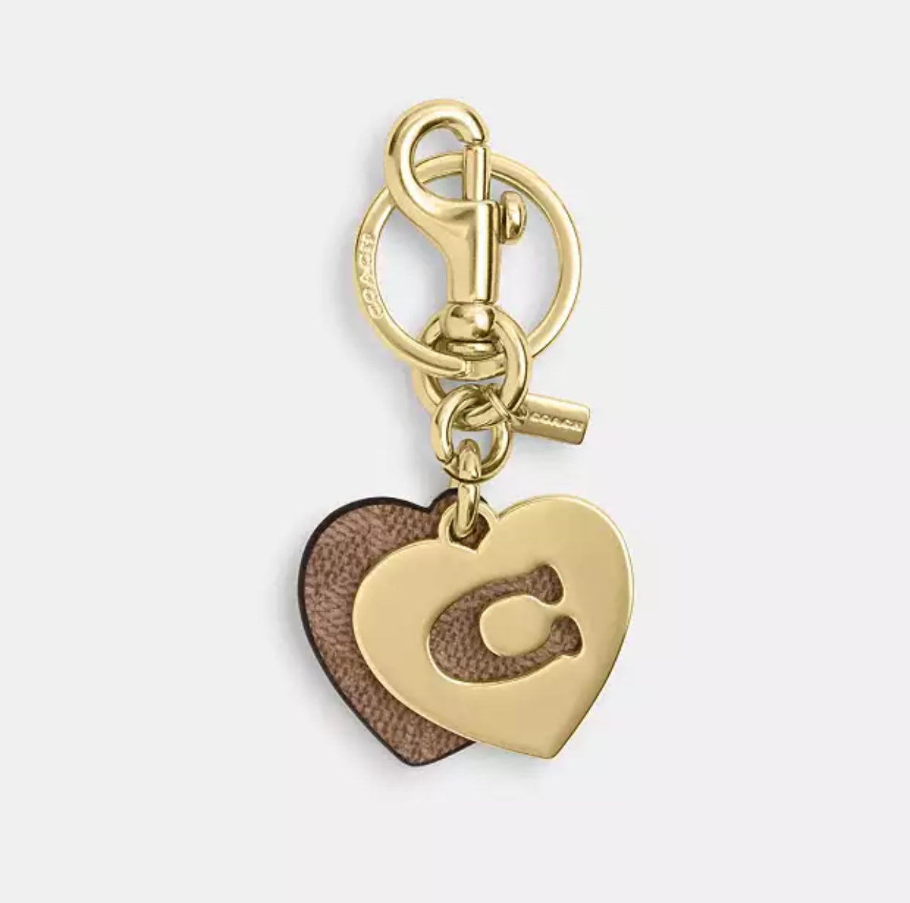 Coach Hearts Key Ring in Signature Canvas