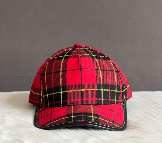 Coach Tartan Plaid Print Baseball Hat