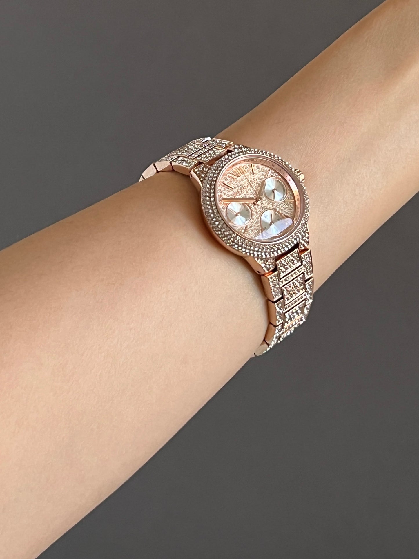 Michael Kors Women’s Mini Camille Pavé Rose Gold-Tone Watch