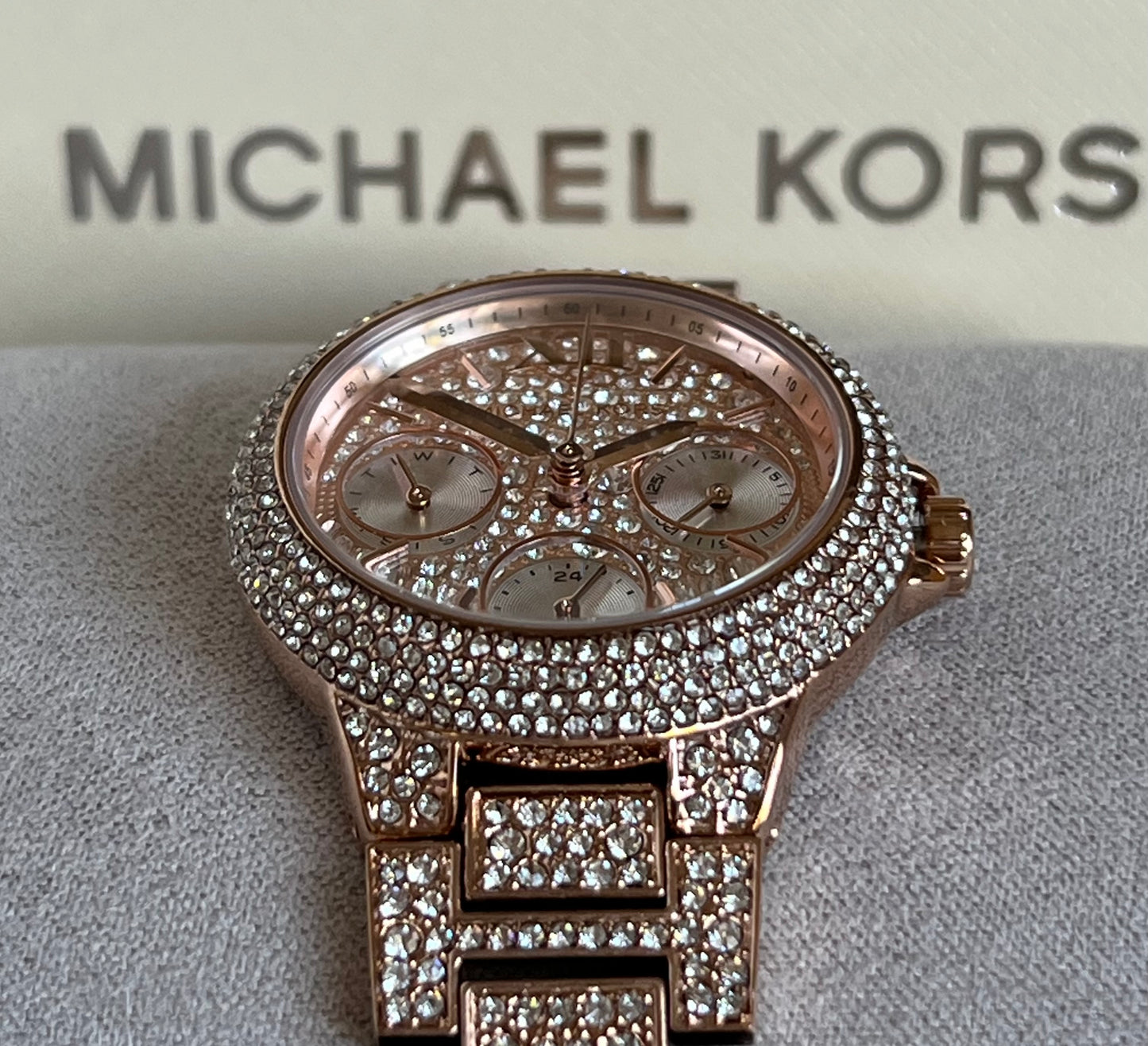 Michael Kors Women’s Mini Camille Pavé Rose Gold-Tone Watch
