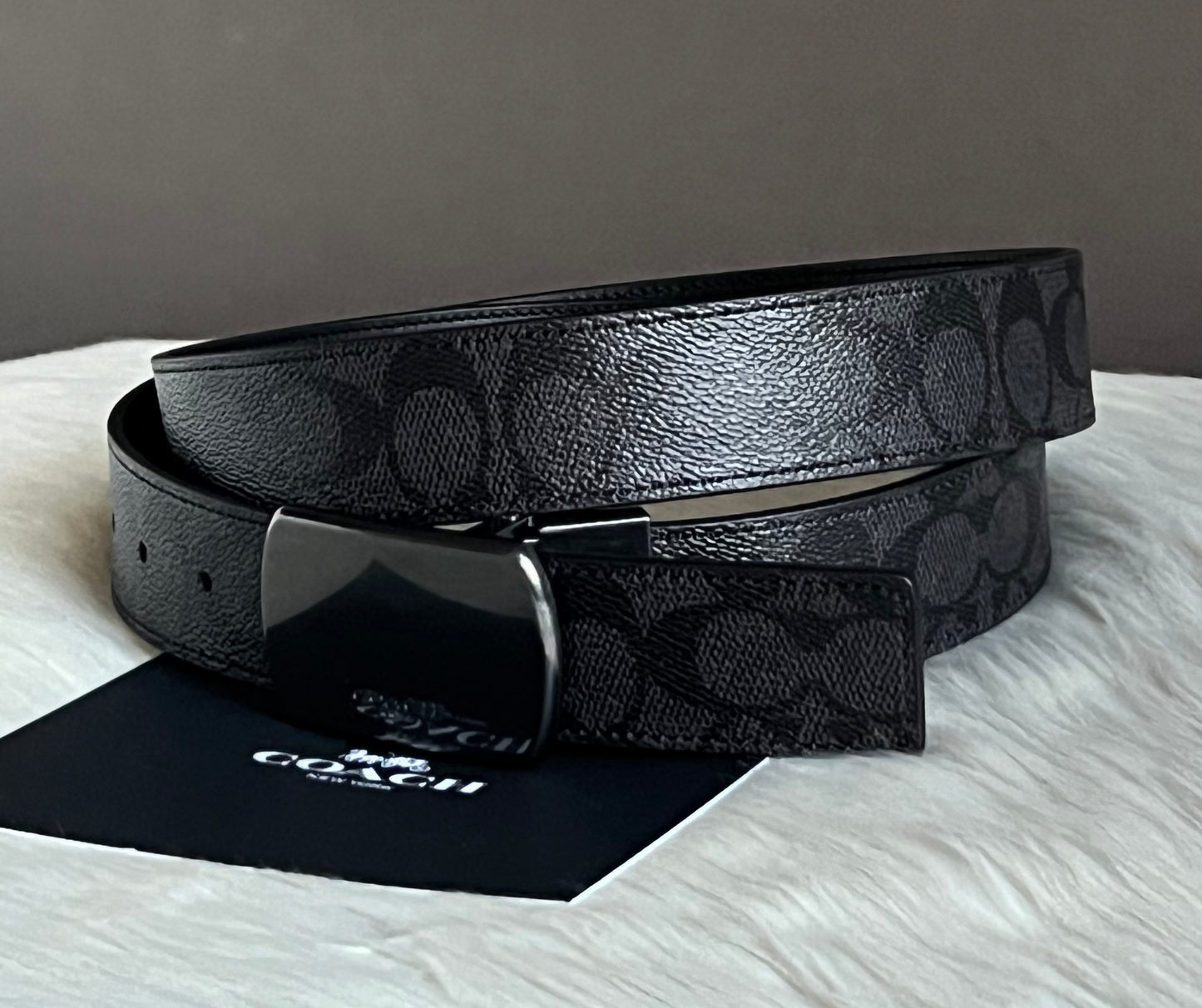 Plaque Buckle Cut To Size Reversible Belt