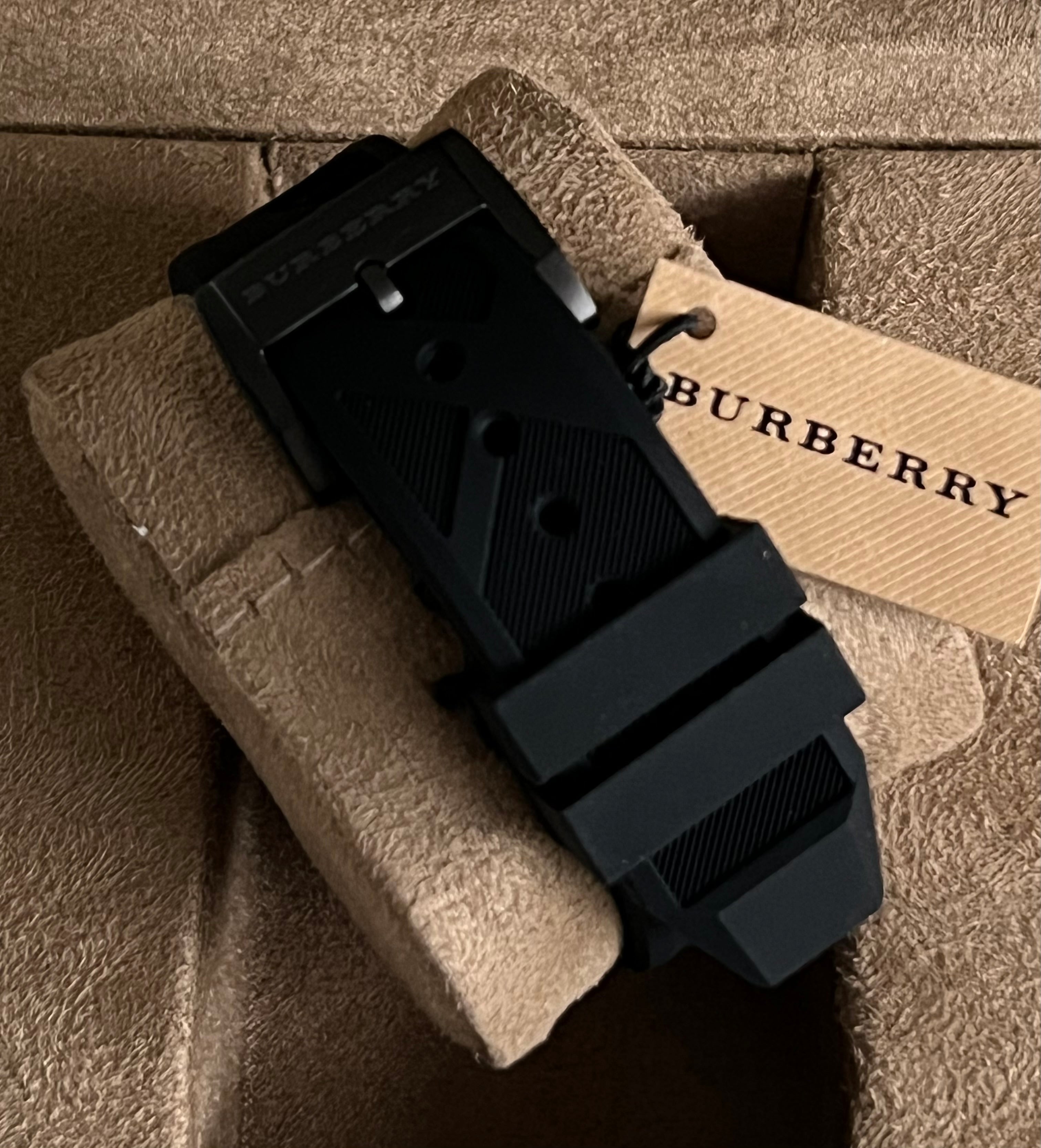 Burberry The City Sport Chronograph Black Rubber Strap Watch