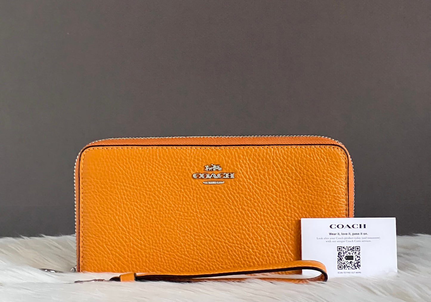 Coach Pebble Leather Zip Around Wallet