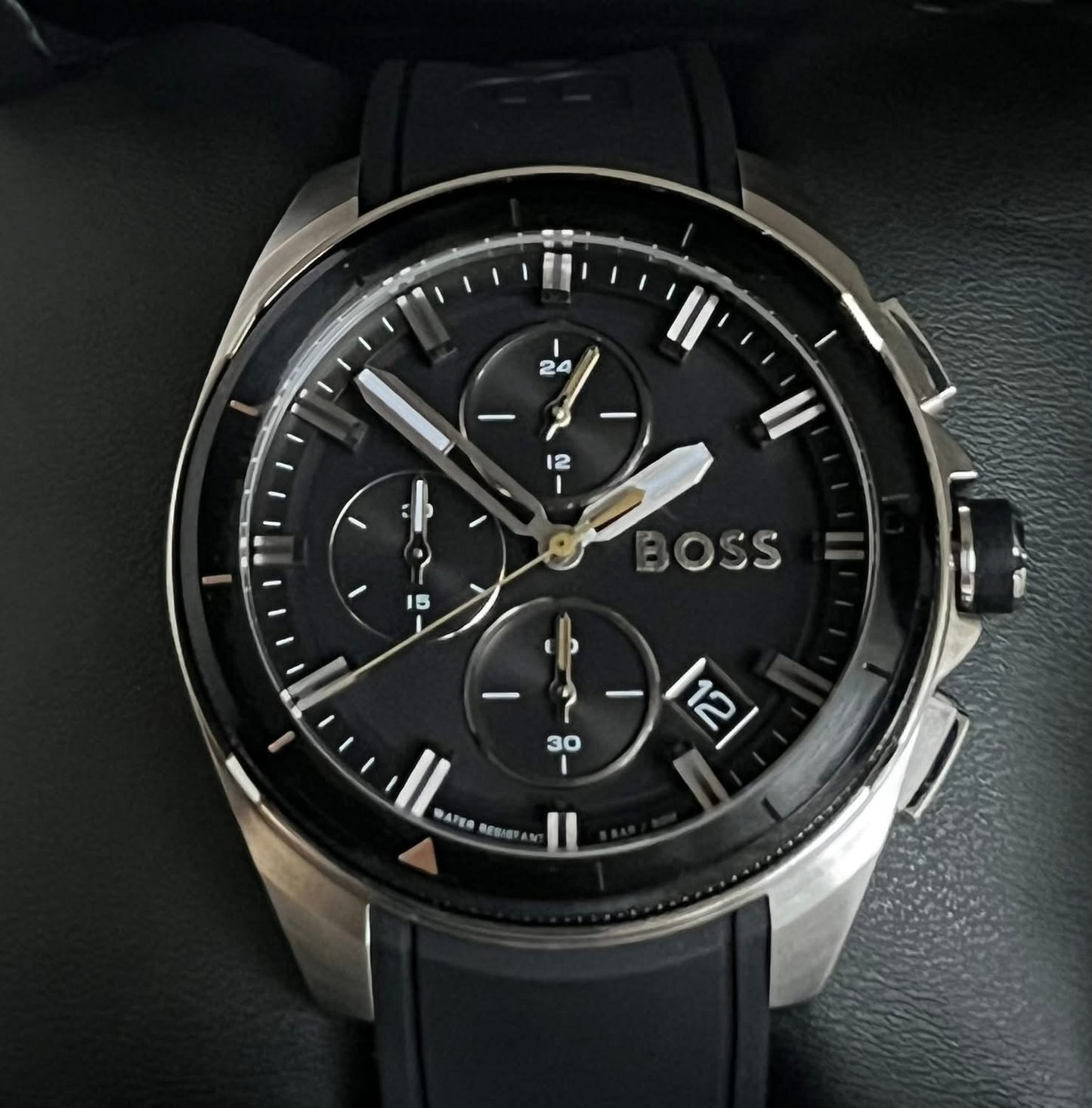 Hugo Boss Men’s Volane Black Silicone Chronograph Watch