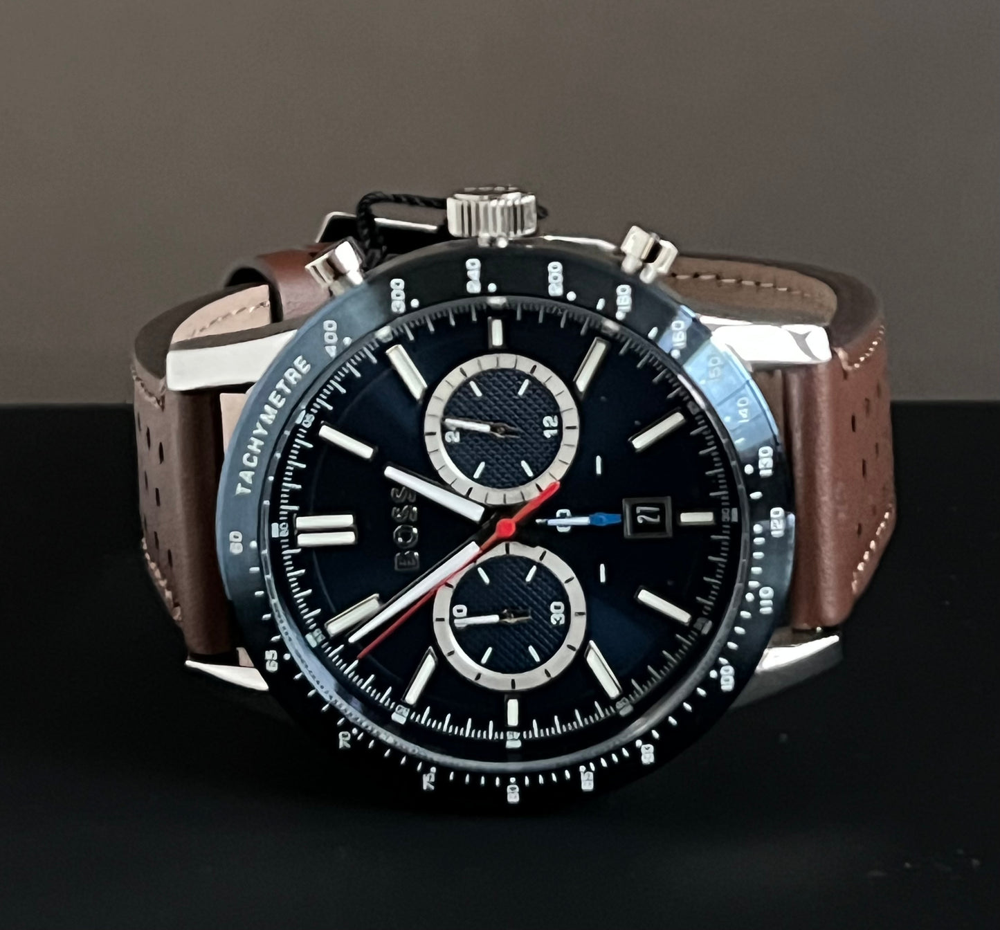 Hugo Boss Men’s Allure Chronograph Leather Strap Watch