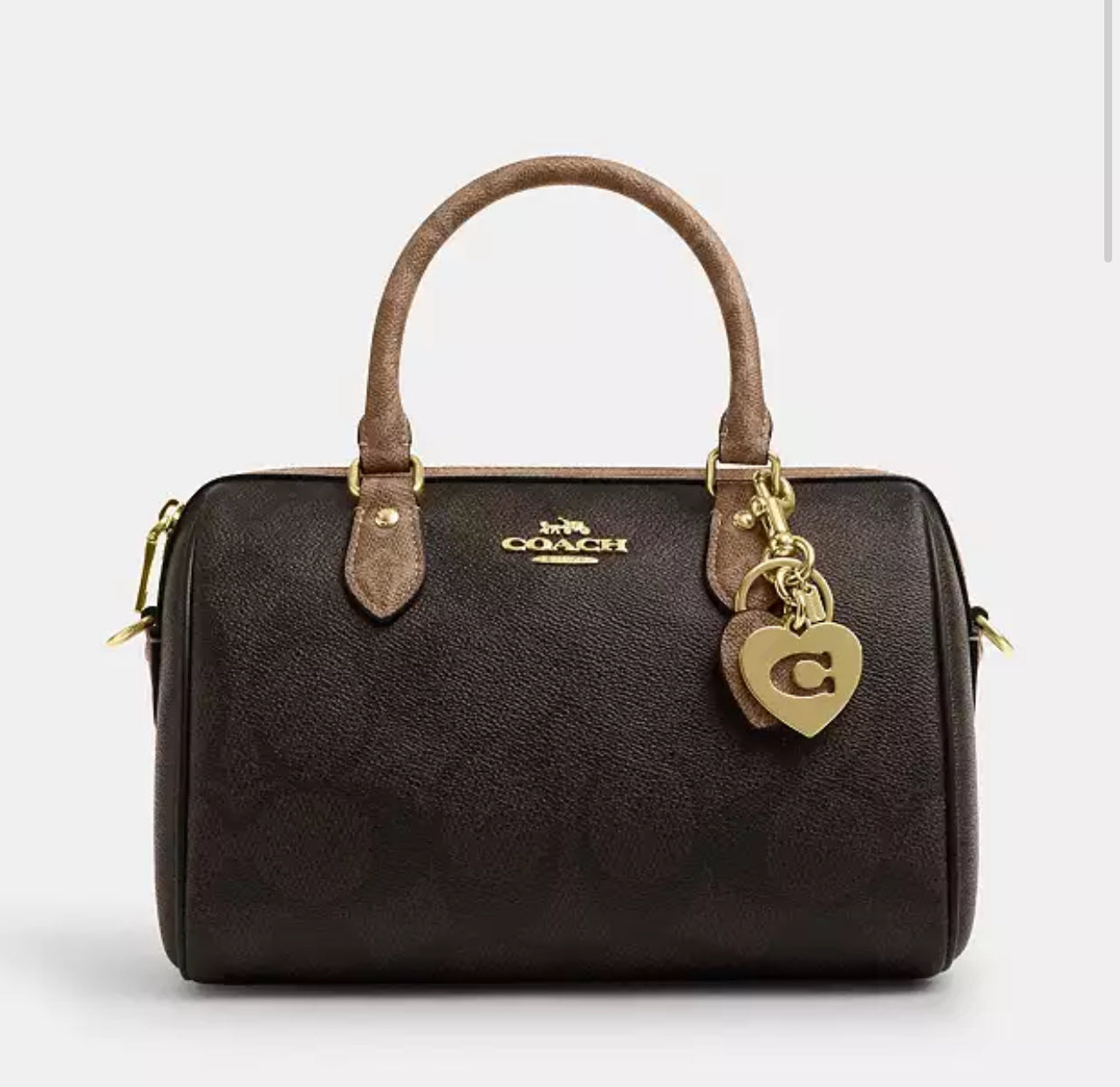 Coach Hearts Key Ring in Signature Canvas