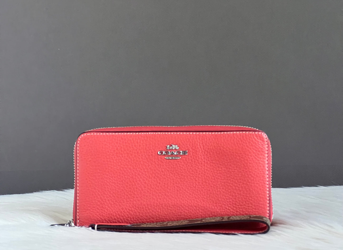 Coach Long Zip Around Wallet In Signature Canvas