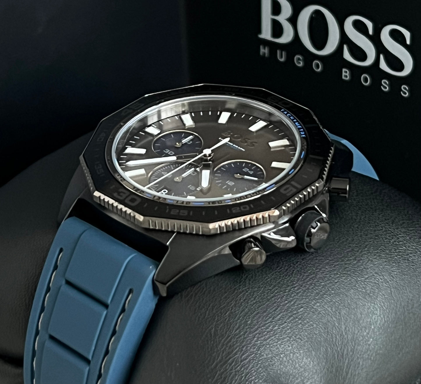Hugo Boss Men’s Energy Chronograph Rubber Strap Watch