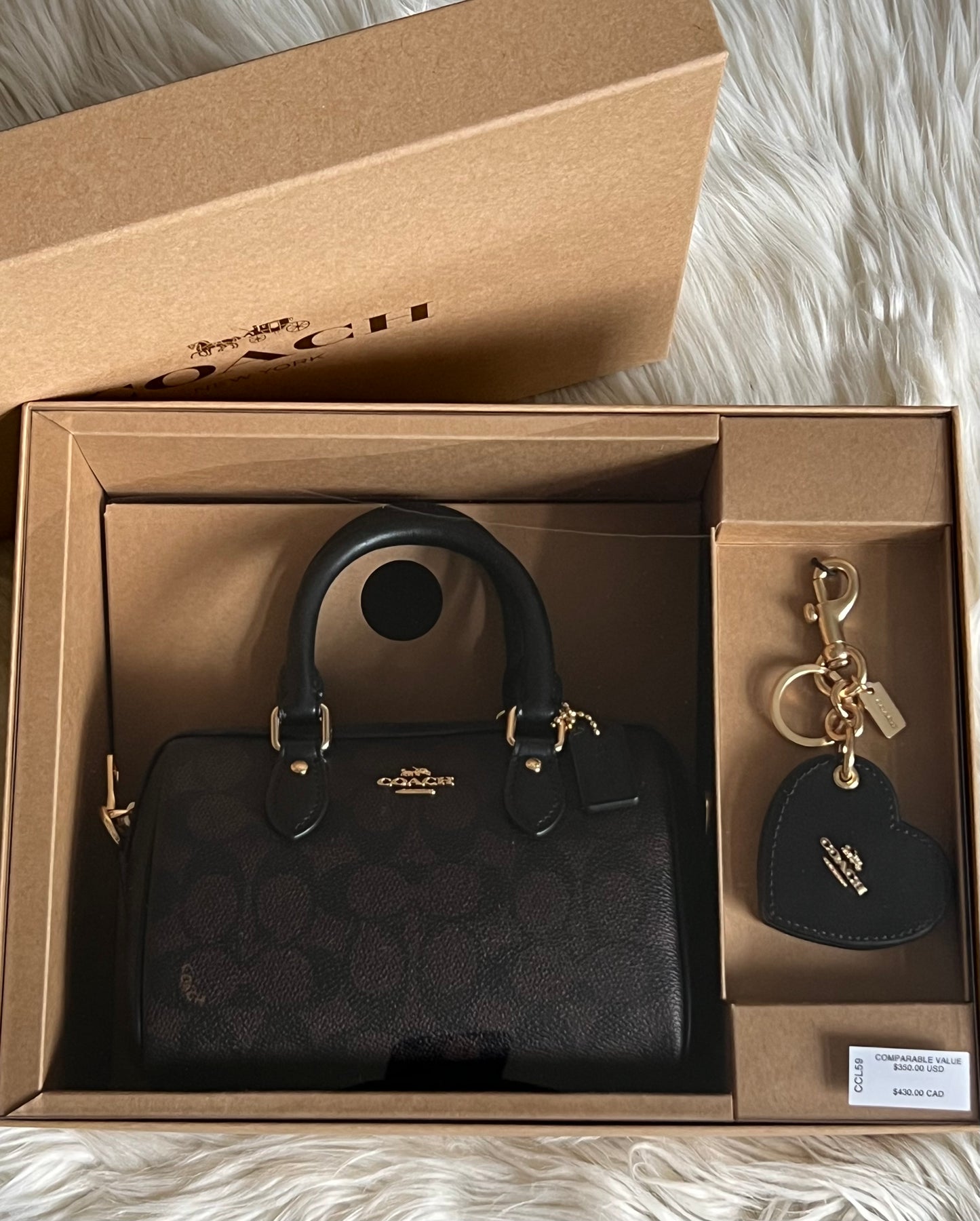 Coach Mini Rowan Crossbody Bag in Signature Canvas Gift Set