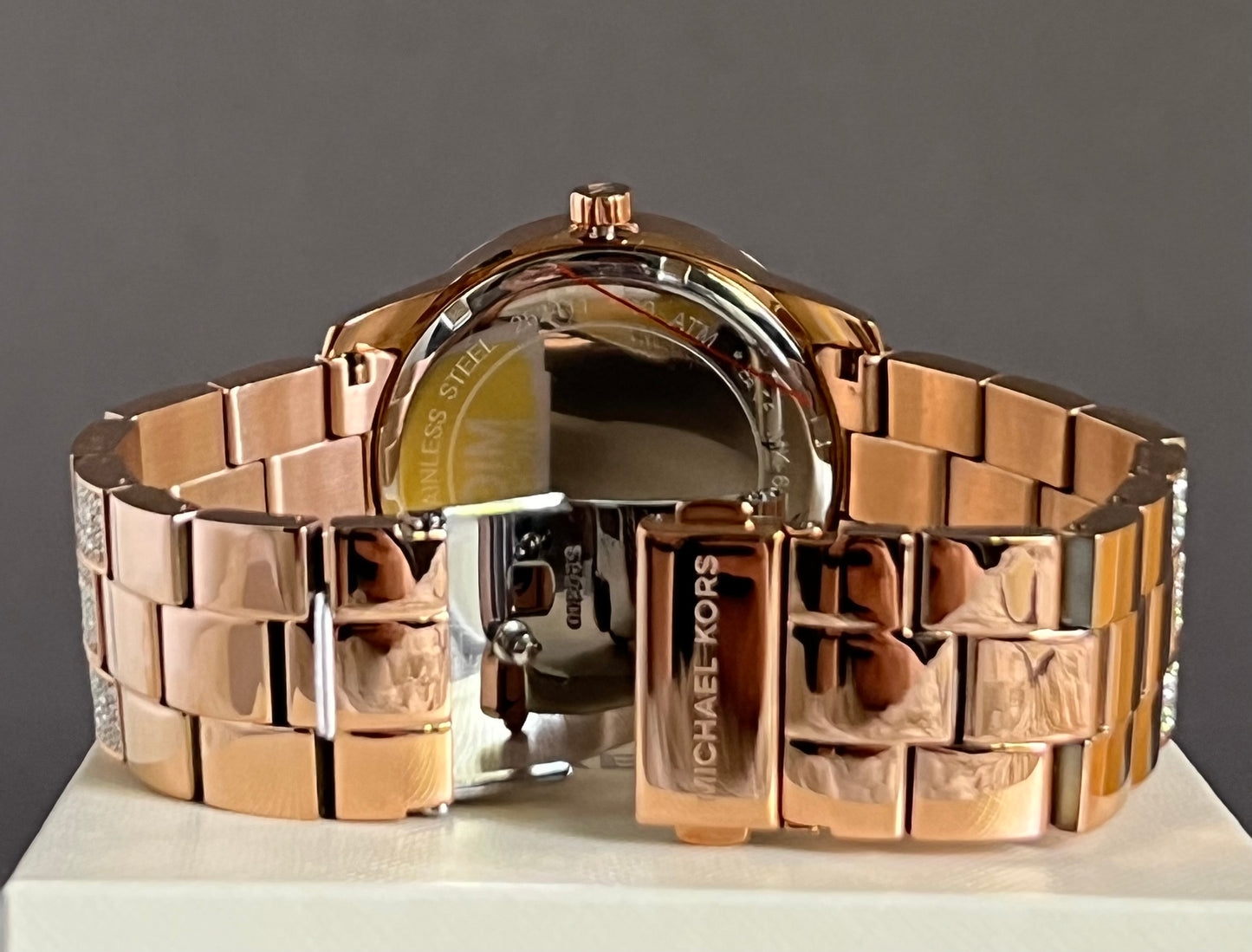 Michael Kors Bradshaw Rose Gold Pave Glitz Crystal Watch