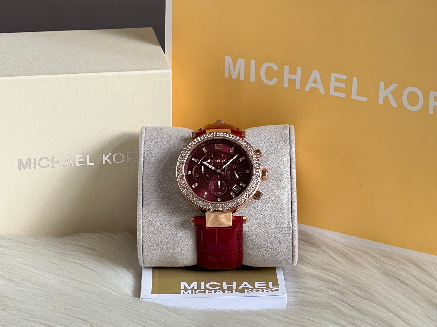 Michael Kors Parker Rose Gold Leather Watch