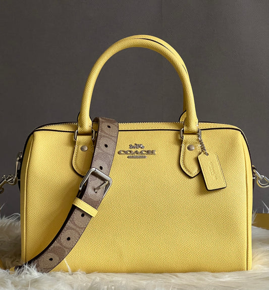 Coach Rowan Satchel with Signature Canvas Detail