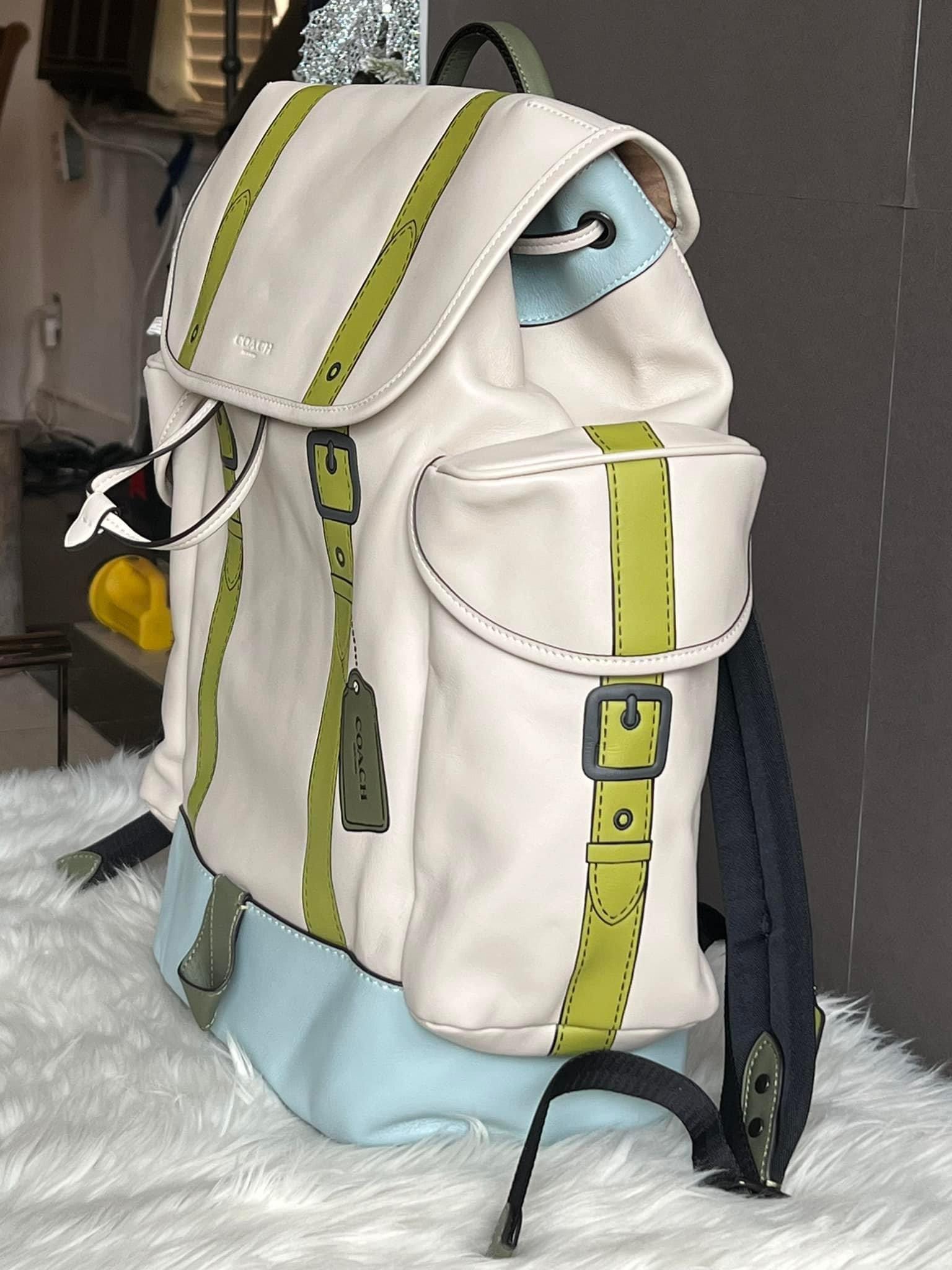 coach hitch backpack green Coach Hitch Backpack with Trompe L'oeil – Club de Mode