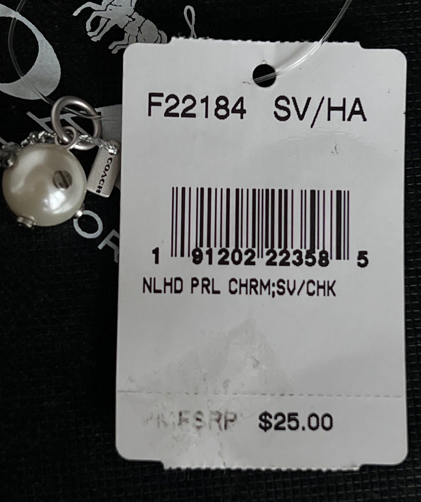 Coach Nailhead Pearl Charm