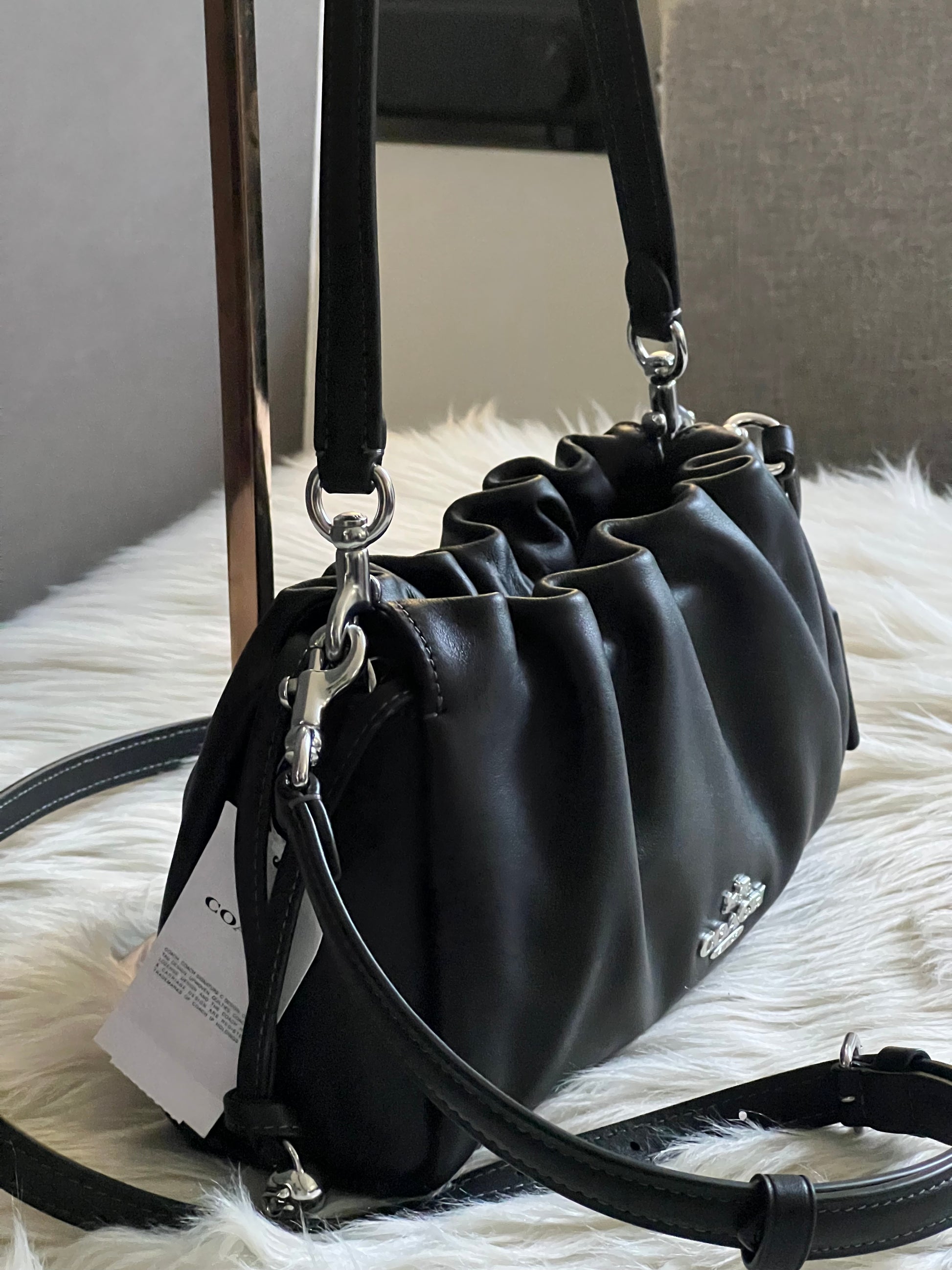 coach faye backpack size Coach Faye Shoulder Bag with Ruching – Club de Mode