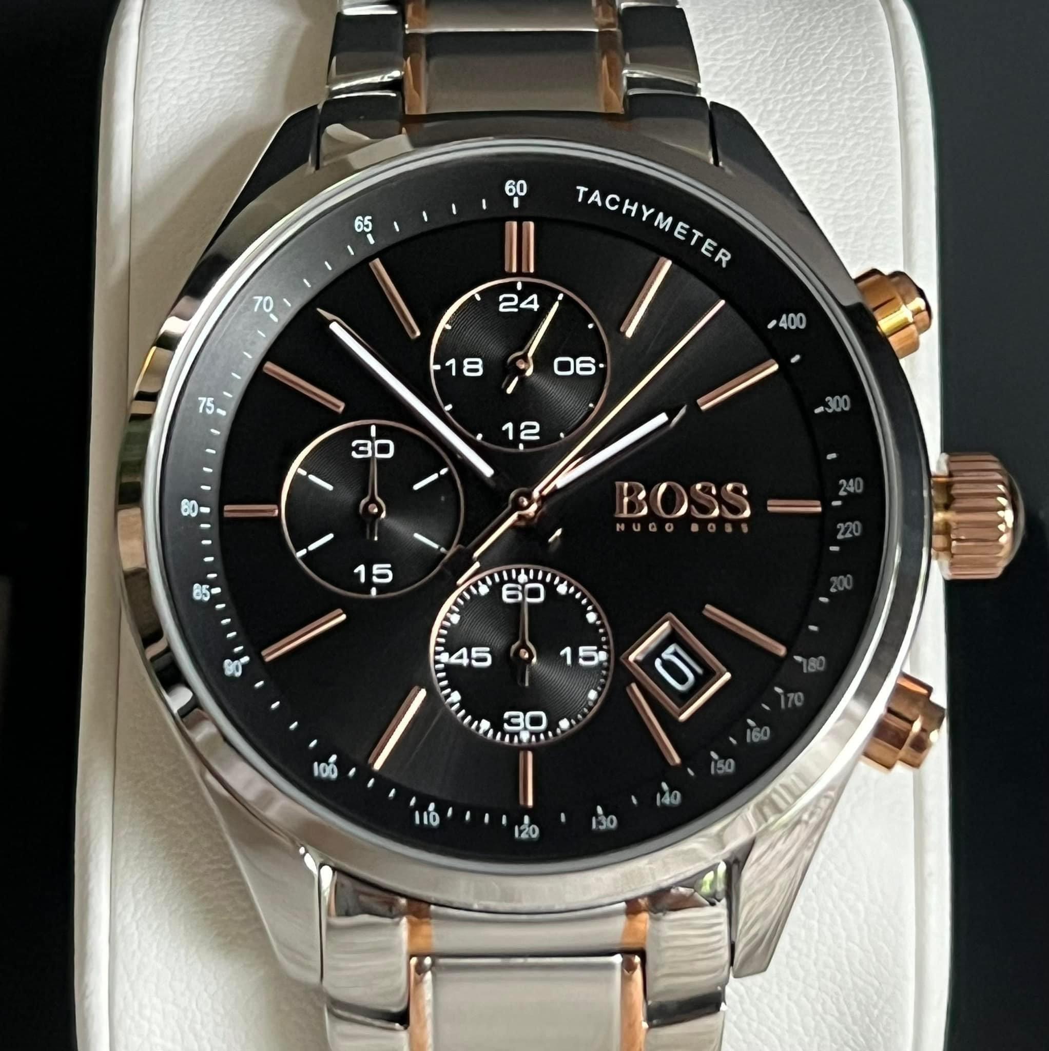 Hugo Boss Men s Grand Prix Black Dial Chronograph Watch Club de Mode