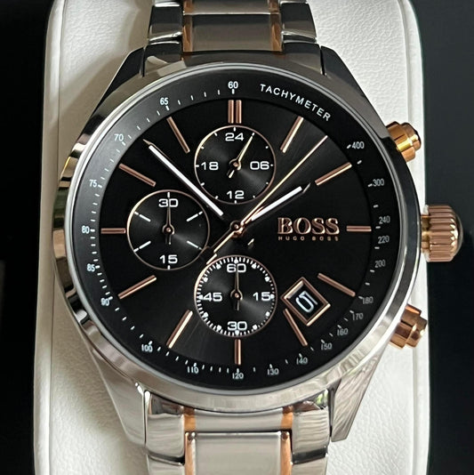 Hugo Boss Men’s Grand Prix Black Dial Chronograph Watch