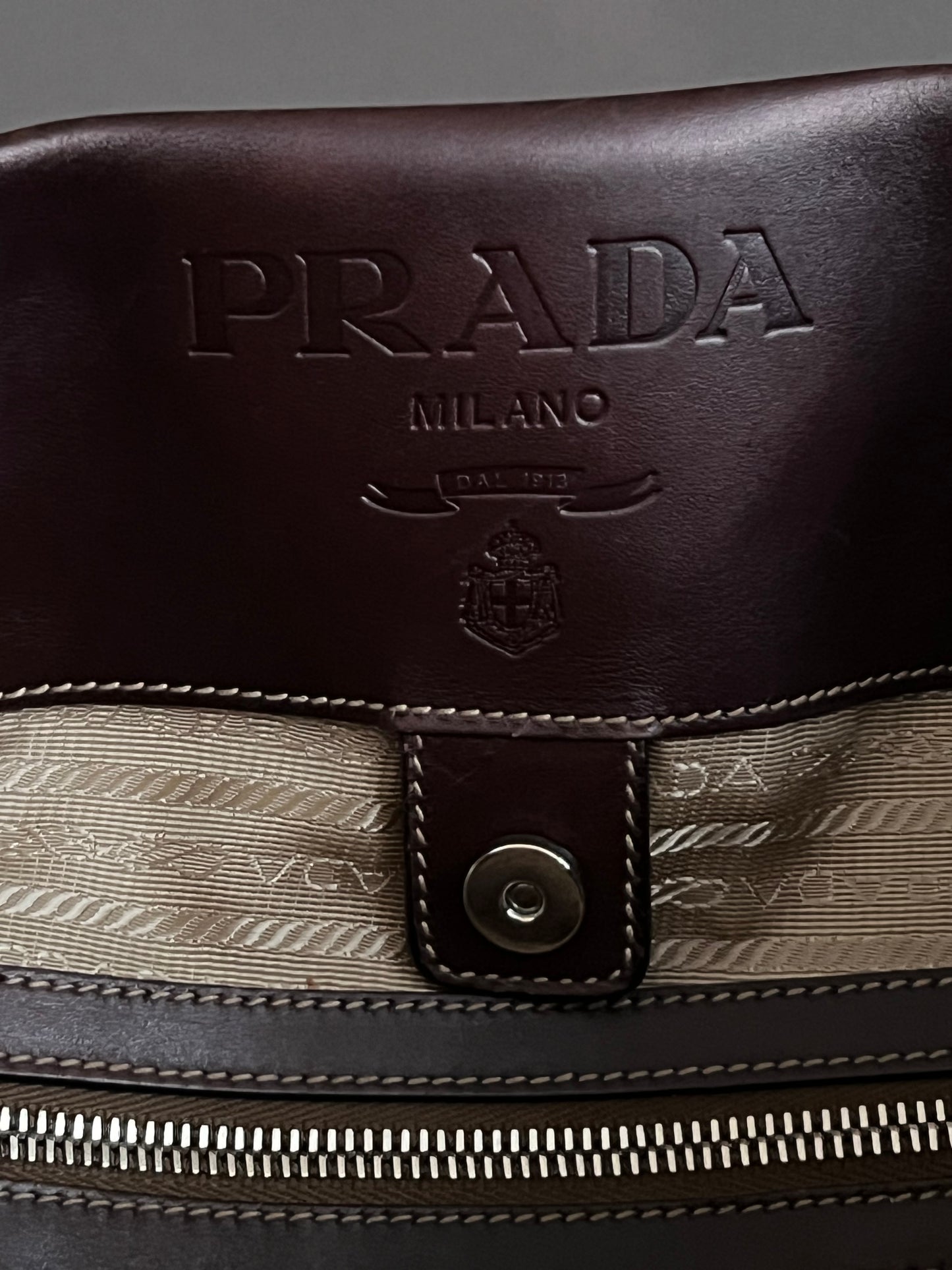 Prada Logo Jacquard Shoulder Bag