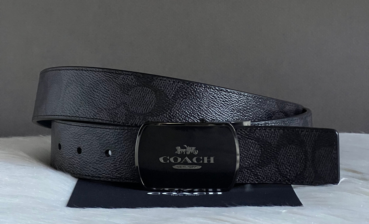 Plaque Buckle Cut To Size Reversible Belt