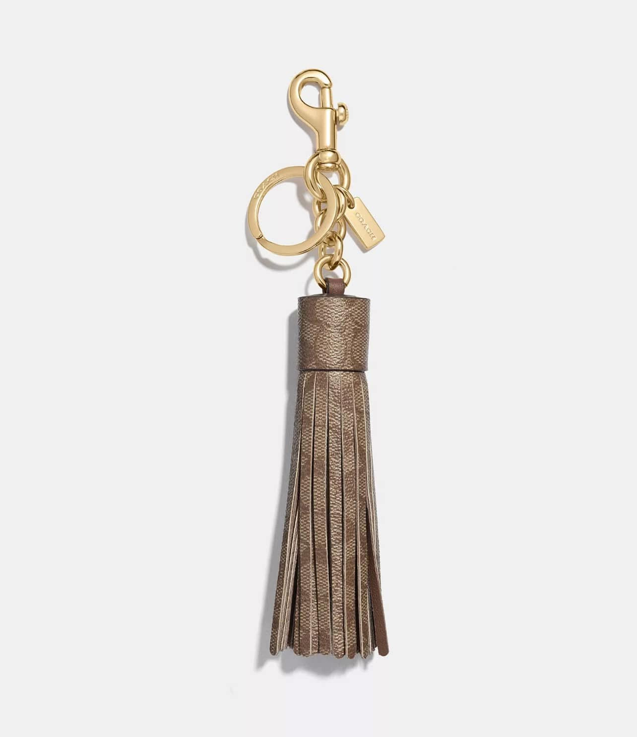 Coach Tassel Bag Charm In Signature Canvas