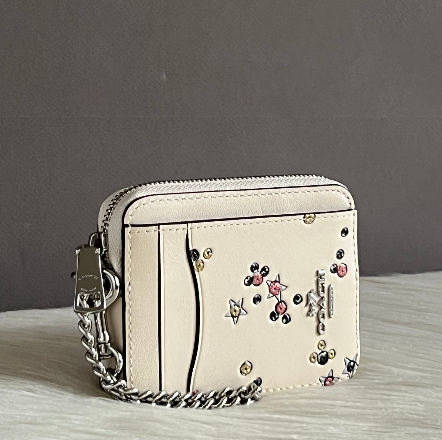 Coach Zip Card Case In Star Print