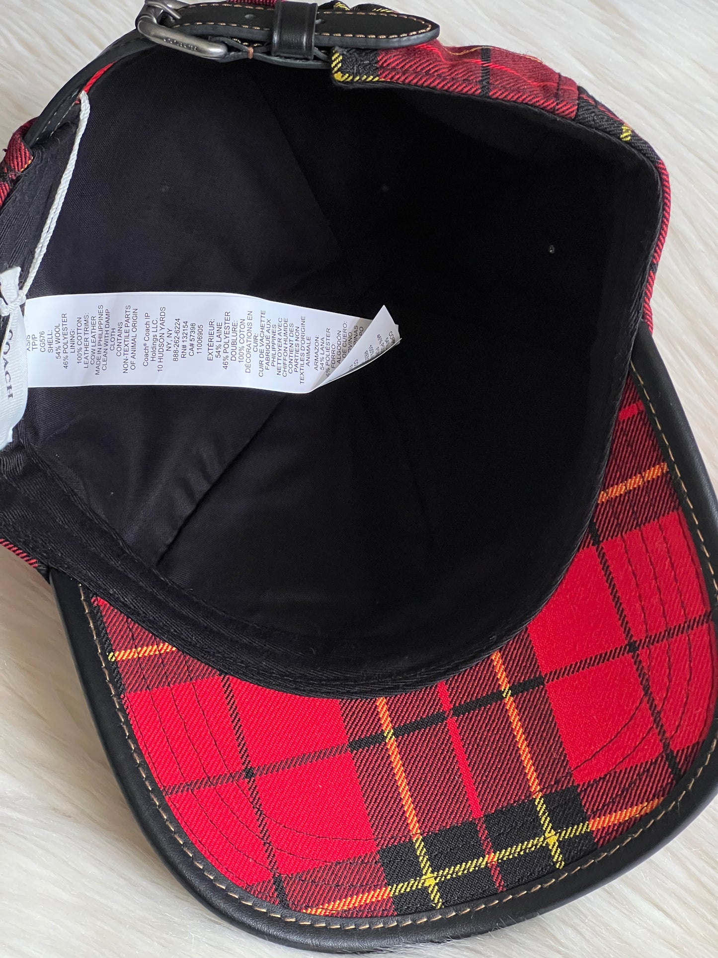 Coach Tartan Plaid Print Baseball Hat