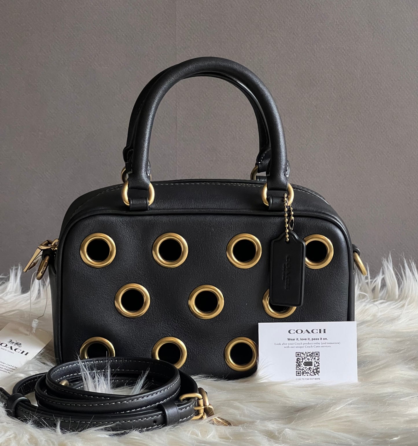 Coach Satchel Crossbody Bag with Grommets