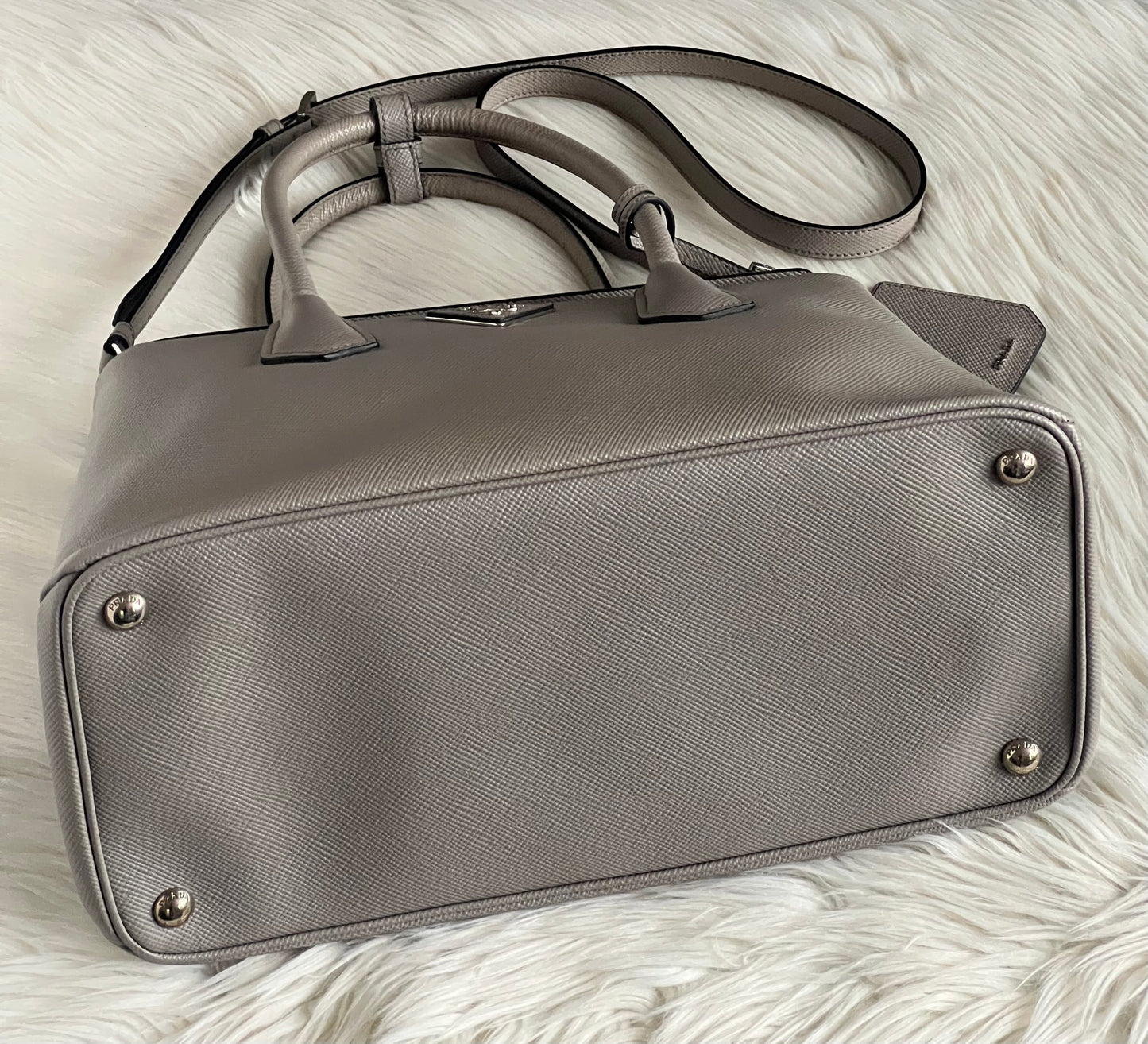 Prada Saffiano Cuir Turn-Lock Twin Satche