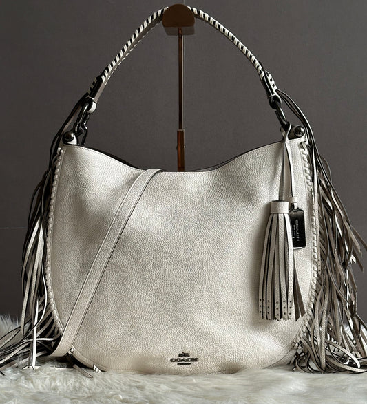 Coach Nomad Fringe Hobo in Pebble Leather