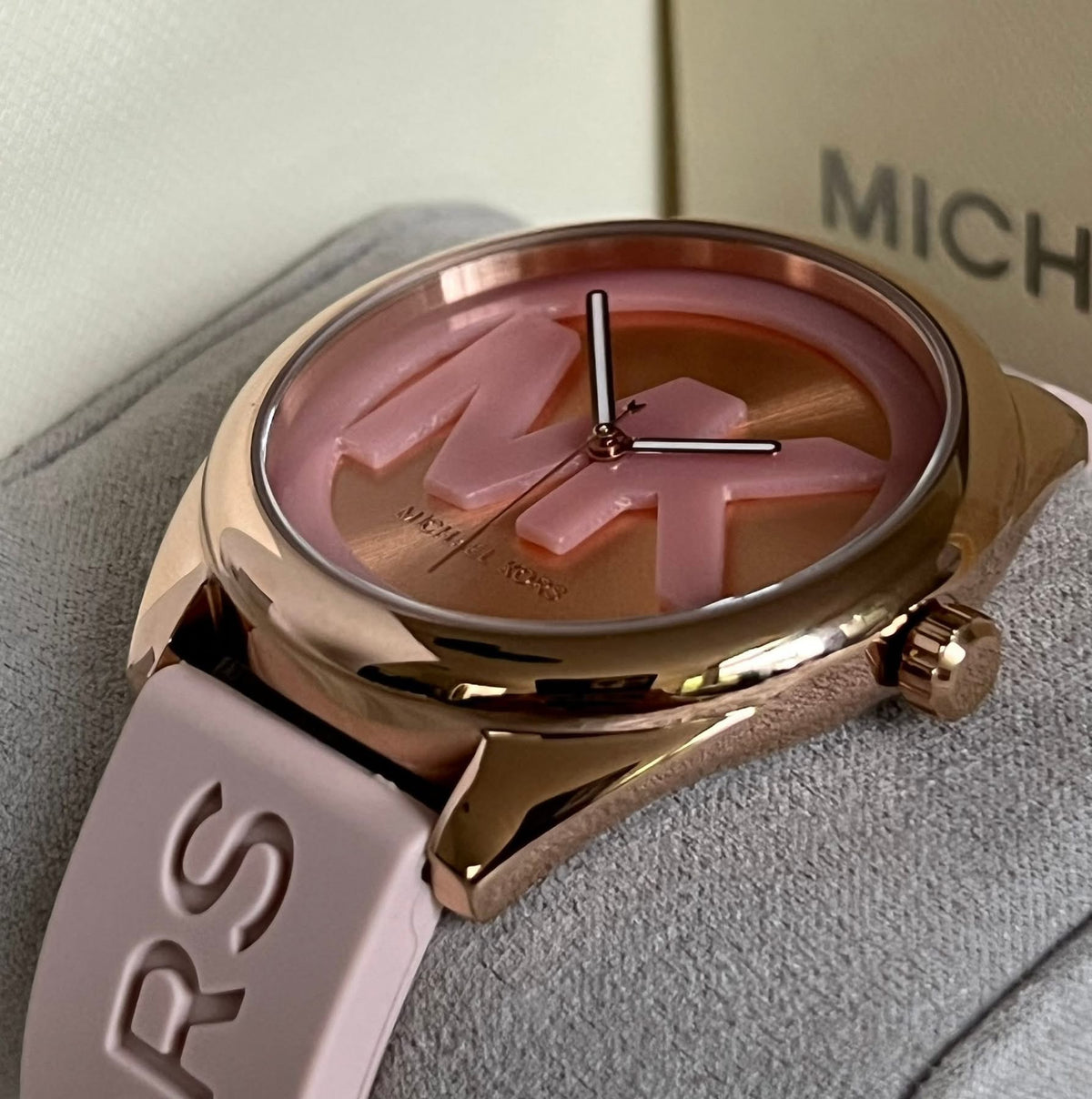 Michael Women’s Kors Janelle Three-Hand Pink Silicone Watch