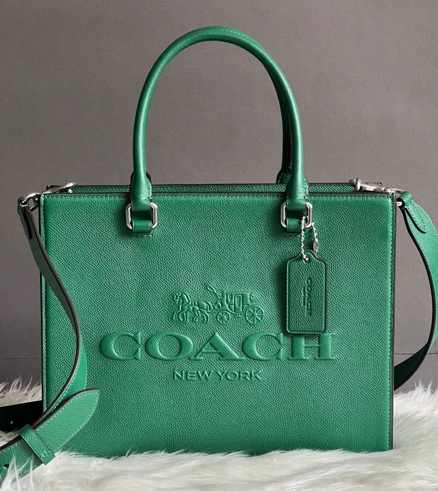 Coach Tote with Signature Canvas Detail