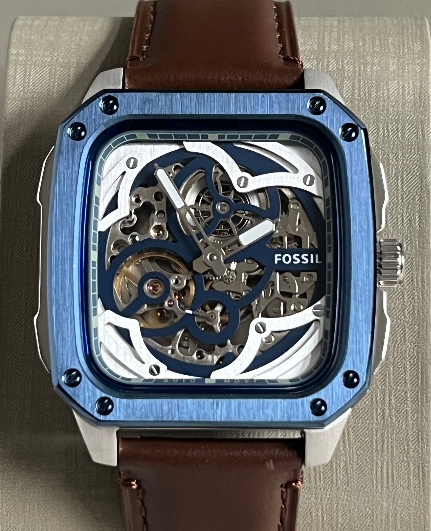Fossil Men’s Inscription Automatic Leather Strap Watch